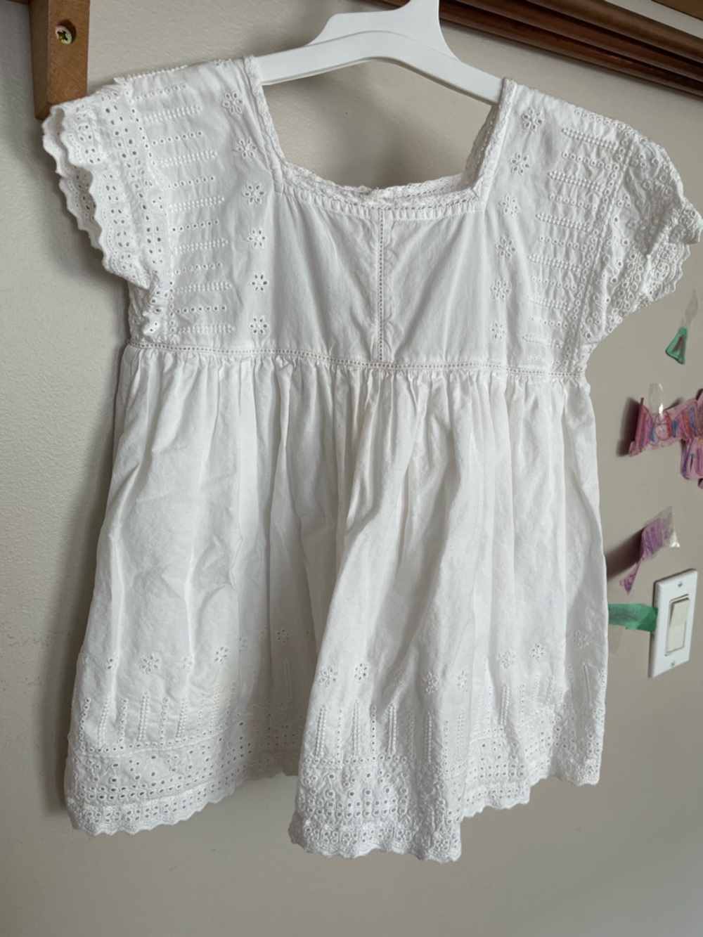 Bonpoint White Eyelet Cotton Casual Dress